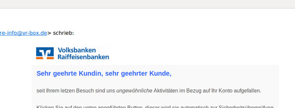 Phishing-Mail sicheres Online-Banking Phishing-Mail sicheres Online-Banking